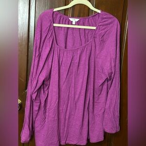 Women’s plus size 2X long sleeve square neck peasant blouse
